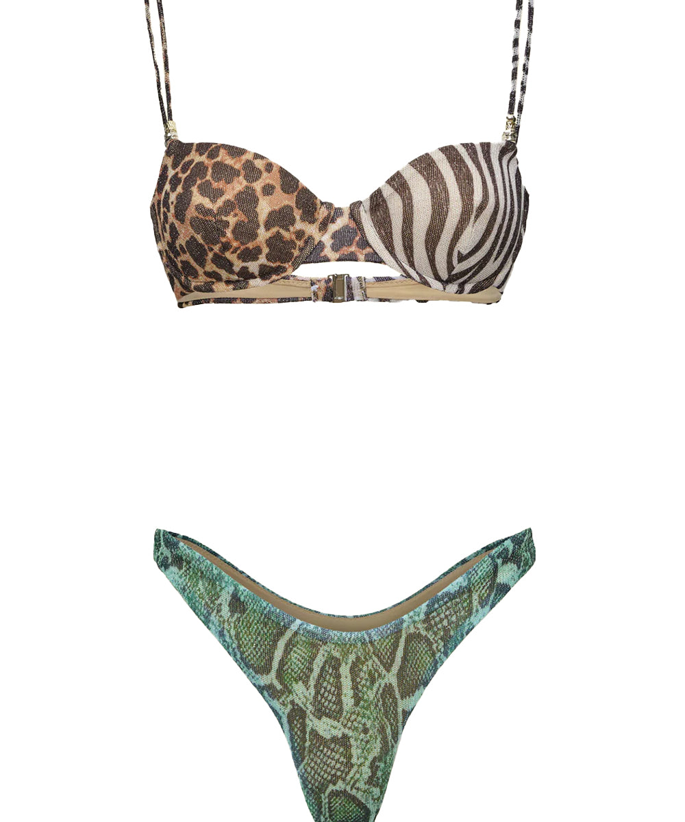 Costume Bikini con reggiseno ferretto e americano fisso EFFEK Donna - Multicolore