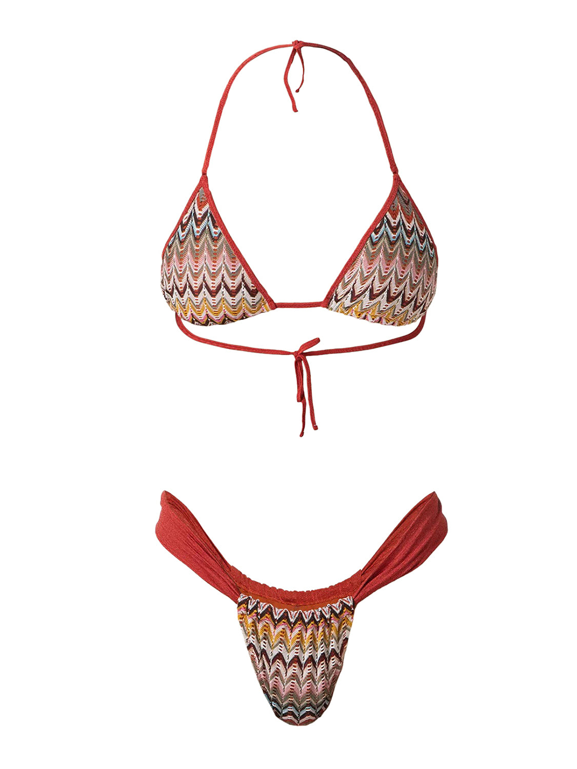 Costume bikini con triangolo e brasiliano fisso EFFEK Donna - Marrone