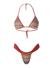 Costume bikini con triangolo e brasiliano fisso EFFEK Donna - Marrone