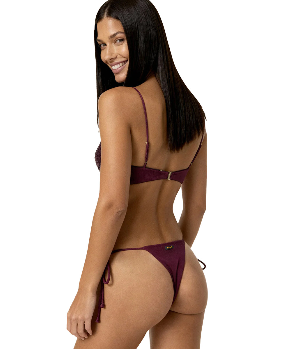 Costume Bikini con top fisso e slip regolabile EFFEK Donna - Rosso