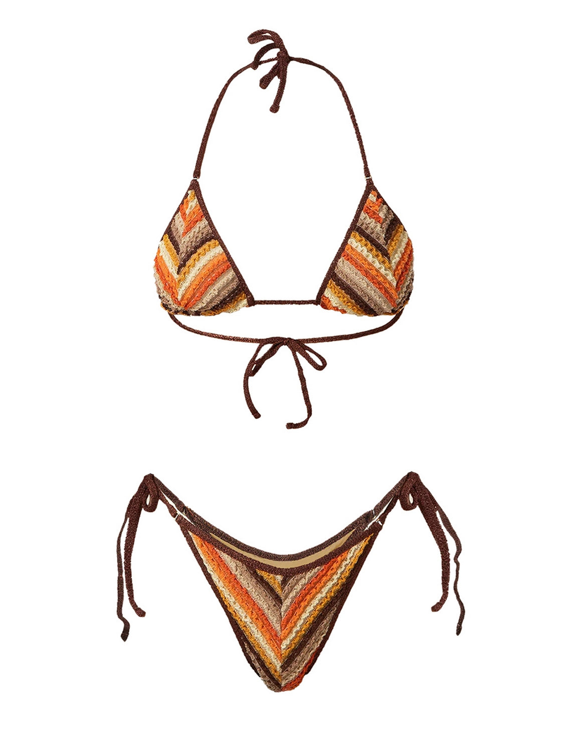 Costume bikini con tringolo alto e slip regolabile EFFEK Donna - Marrone