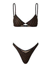 Costume bikini con top fisso e americano fisso EFFEK Donna - Nero