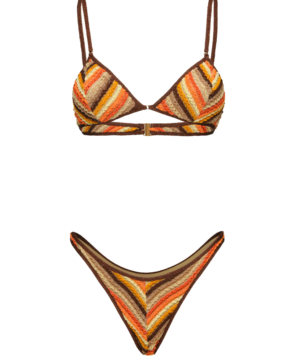 Costume Bikini con top fisso e americano fisso EFFEK Donna - Marrone