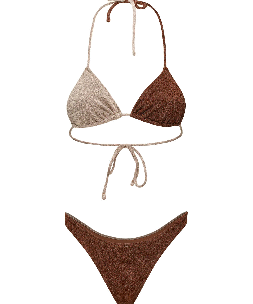 Costume Bikini con triangolo e americano fisso EFFEK Donna - Marrone