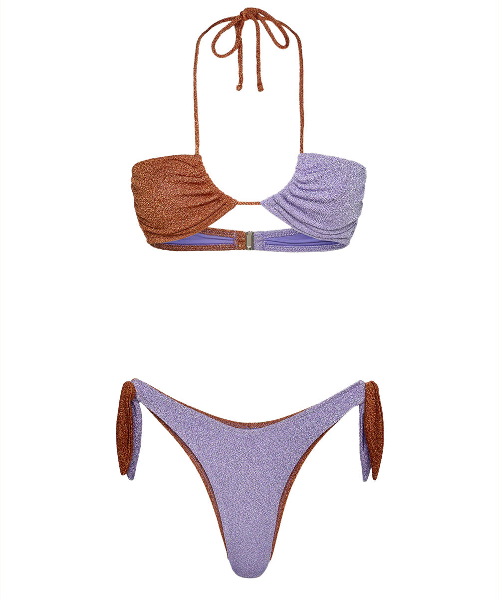 Costume bikini con fascia e americano regolabile EFFEK Donna - Viola