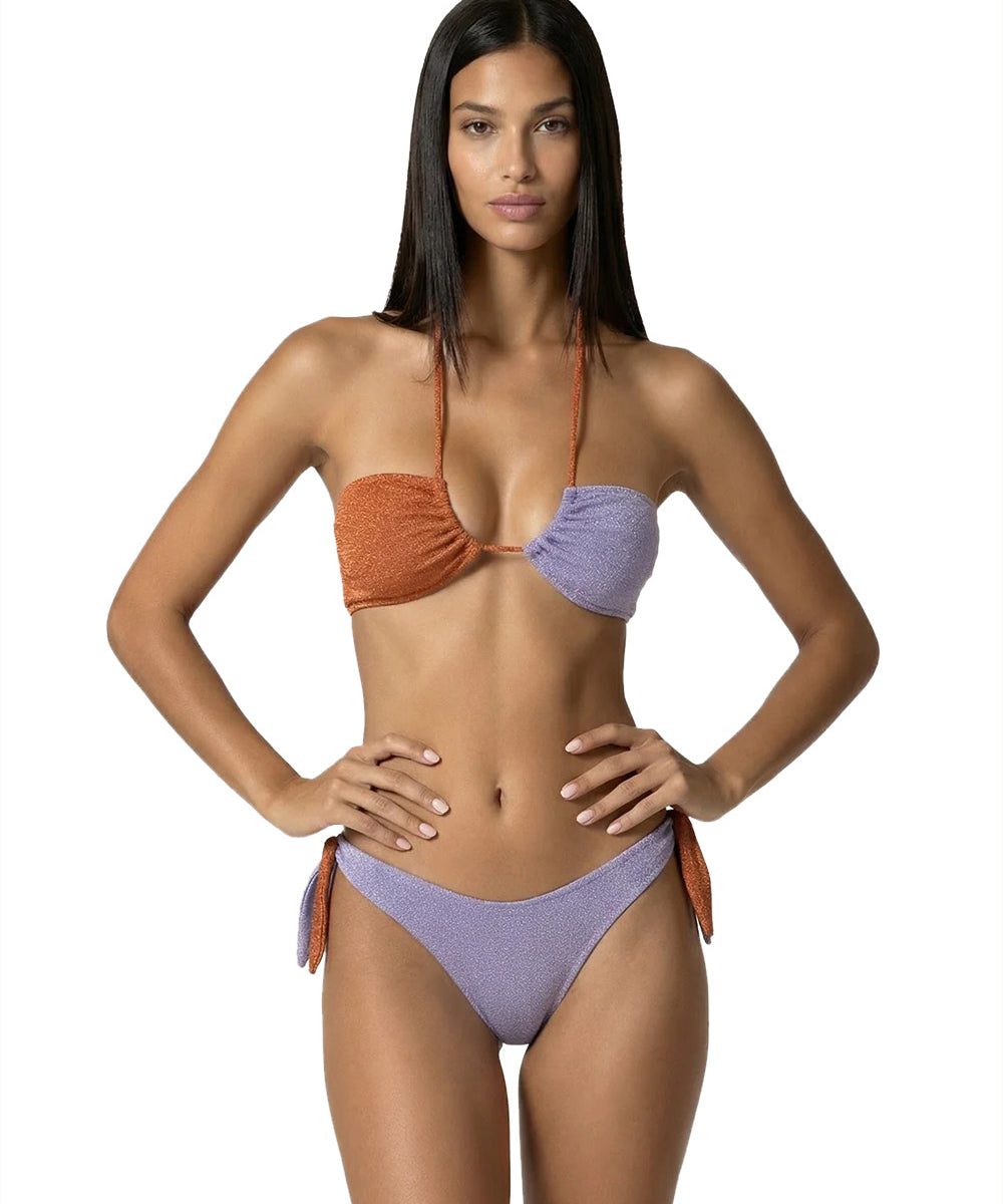 Costume bikini con fascia e americano regolabile EFFEK Donna - Viola