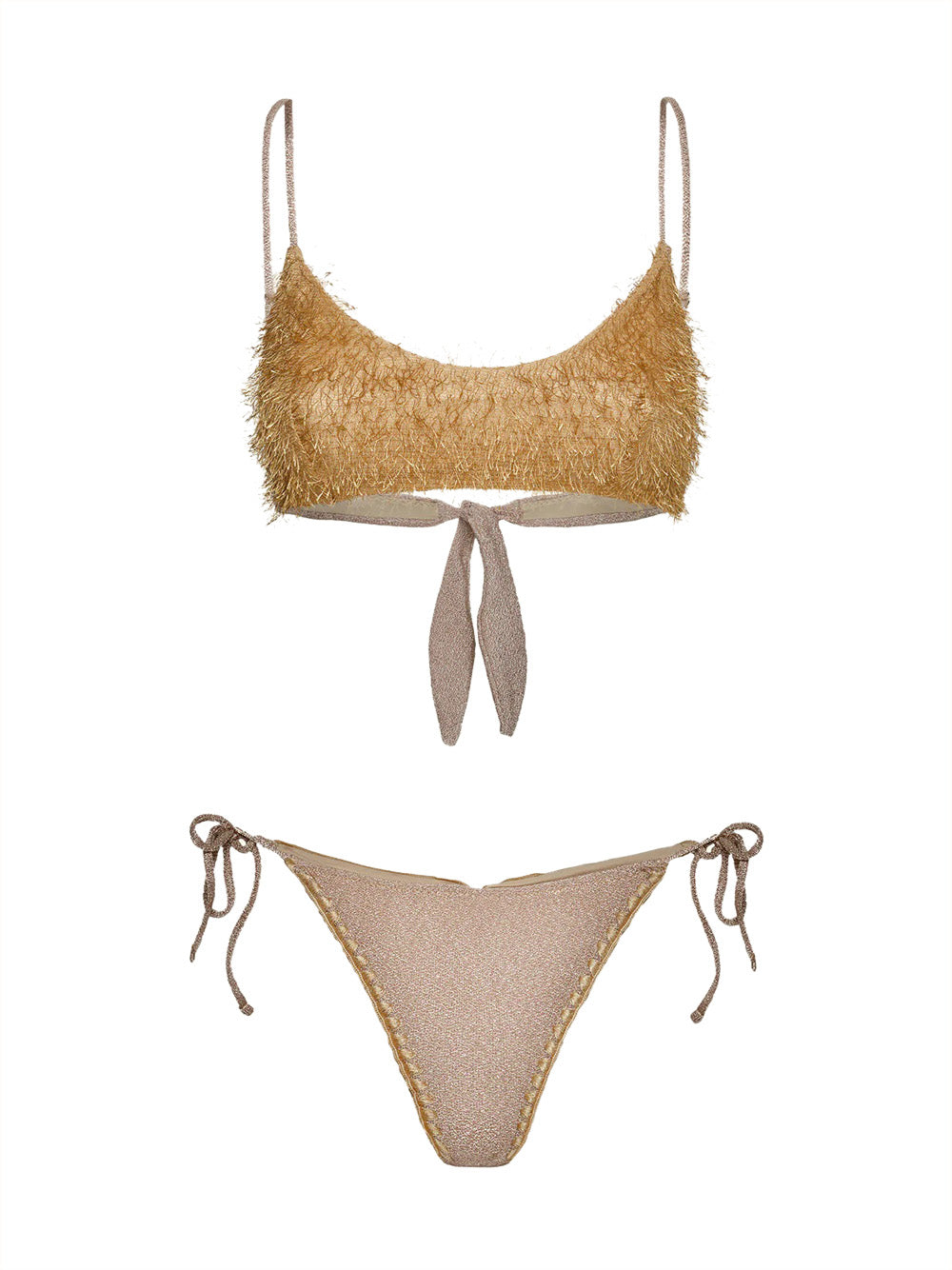 Costume bikini con top fisso e slip regolabile EFFEK Donna - Oro