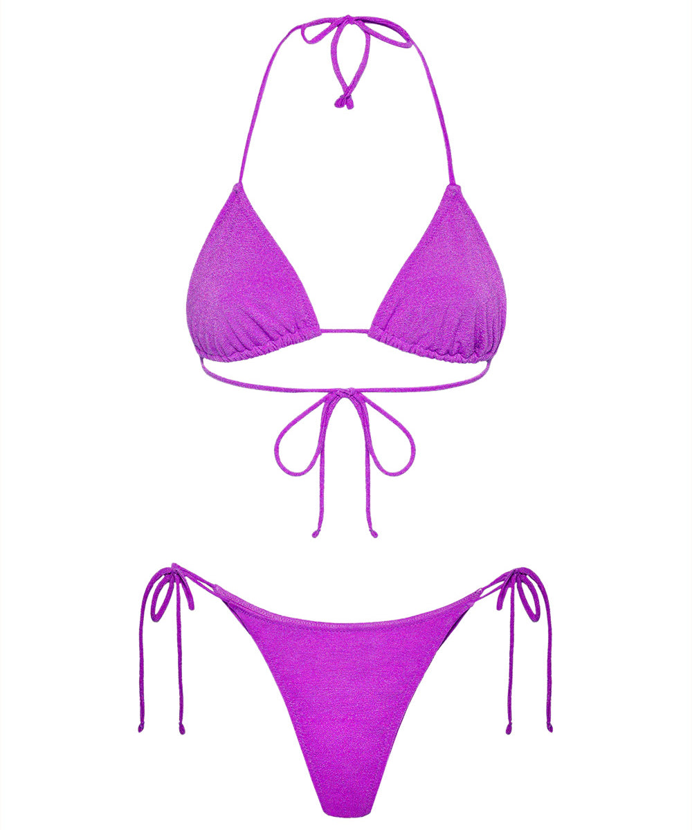 Costume bikini con triangolo e slip regolabile EFFEK Donna - Viola
