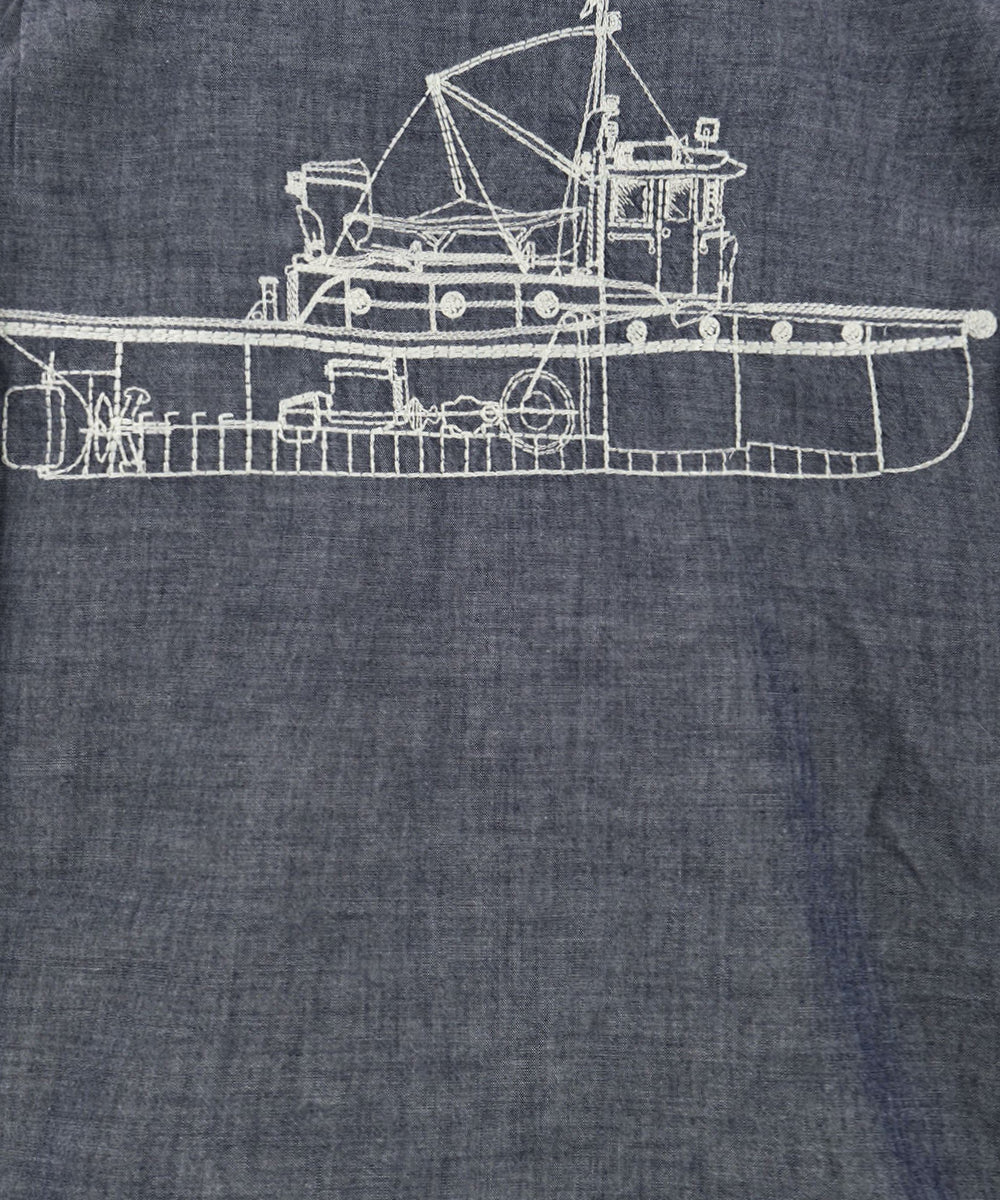 Camicia Embroidered Chambray FILSON Uomo - Blue