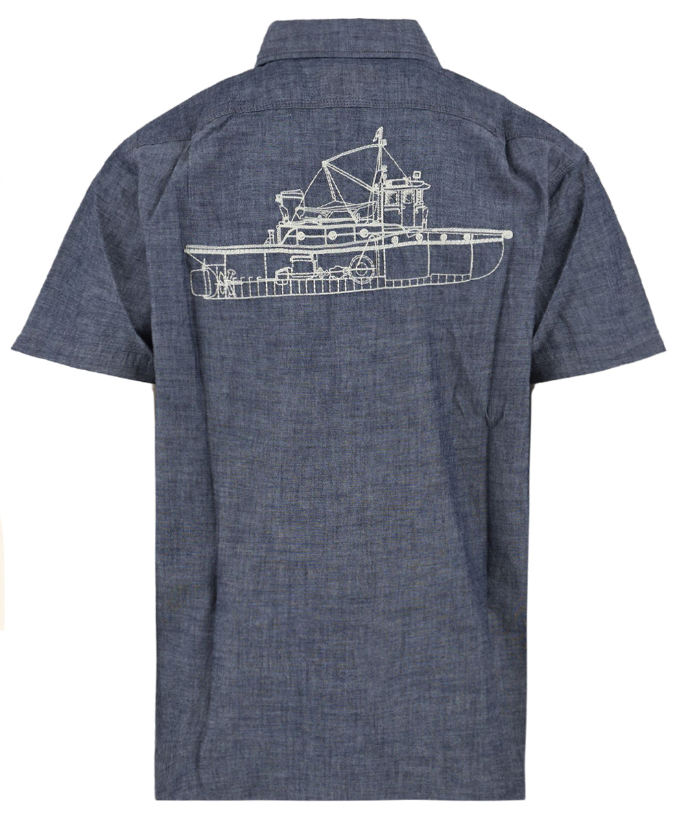 Camicia Embroidered Chambray FILSON Uomo - Blue