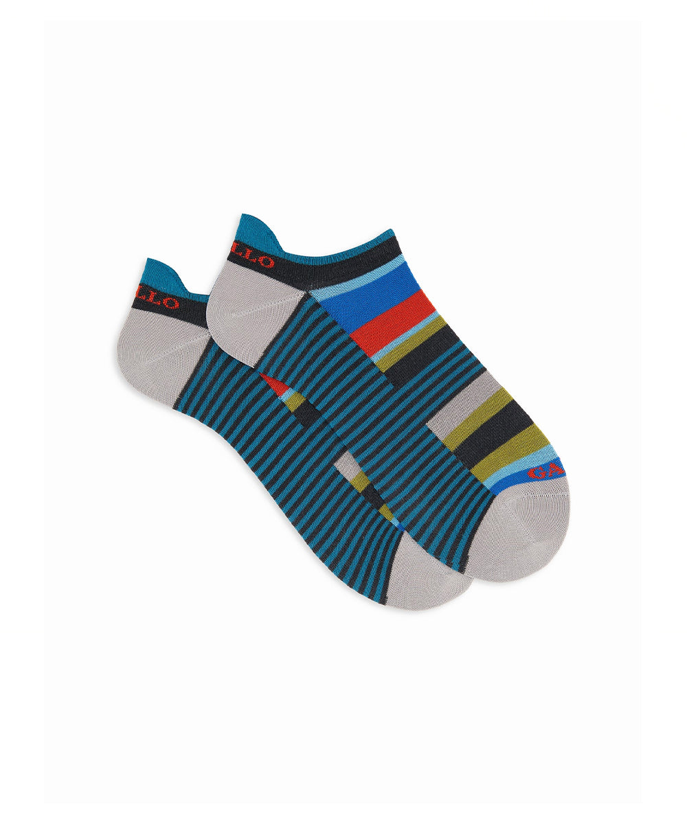 Calze fantasmino sneaker cotone righe GALLO Uomo - Multicolore