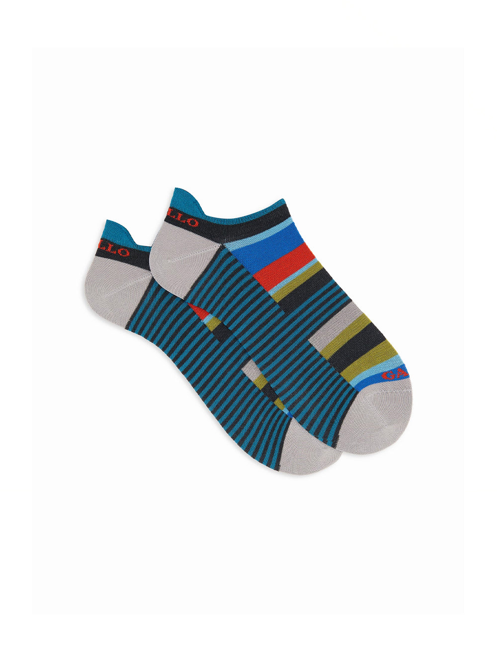 Calze fantasmino sneaker cotone righe GALLO Uomo - Multicolore