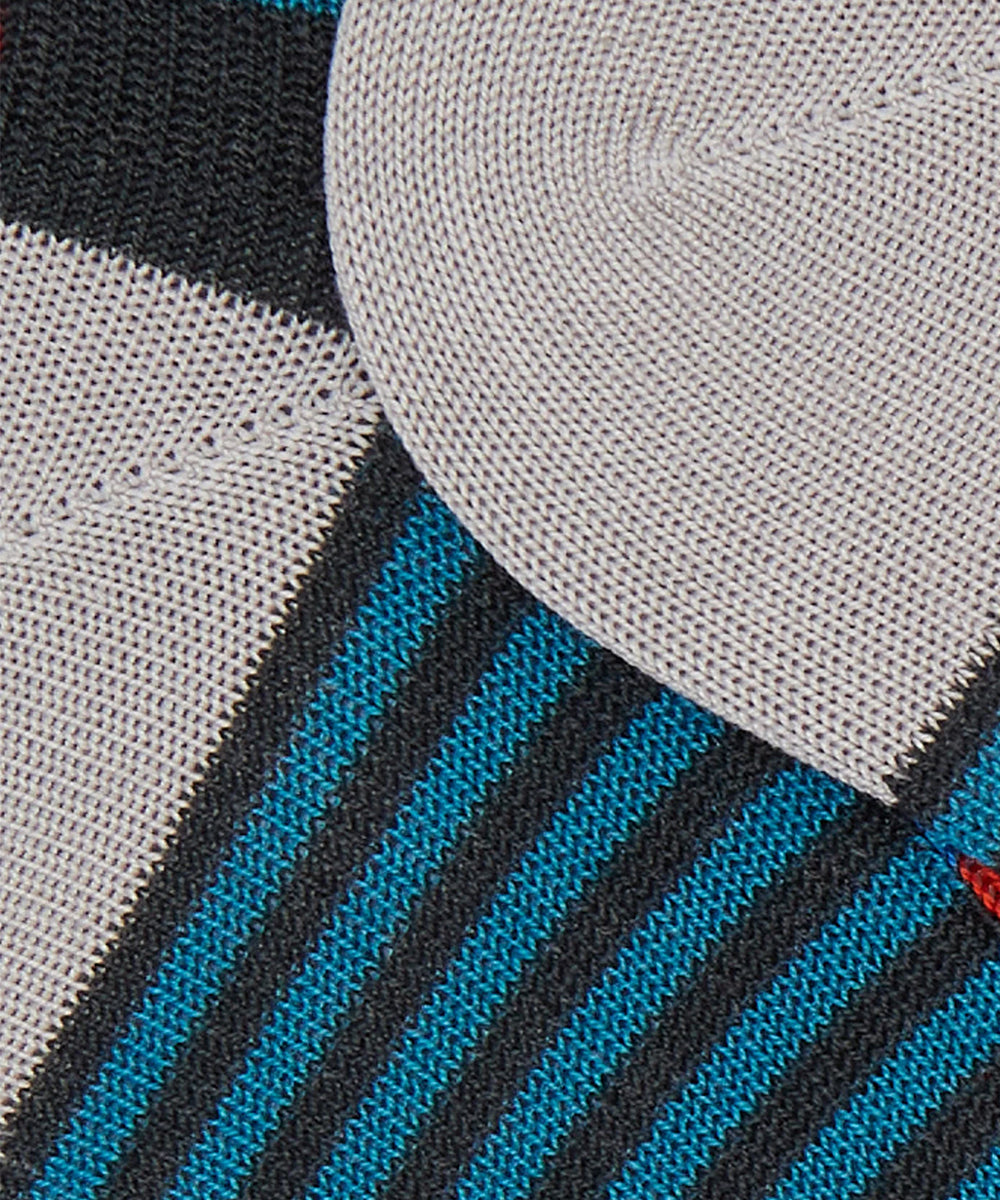 Calze fantasmino sneaker cotone righe GALLO Uomo - Multicolore