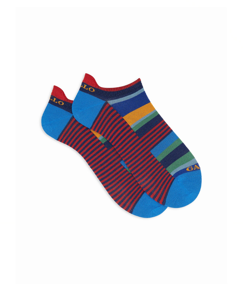 Calze fantasmino sneaker cotone righe GALLO Uomo - Multicolore