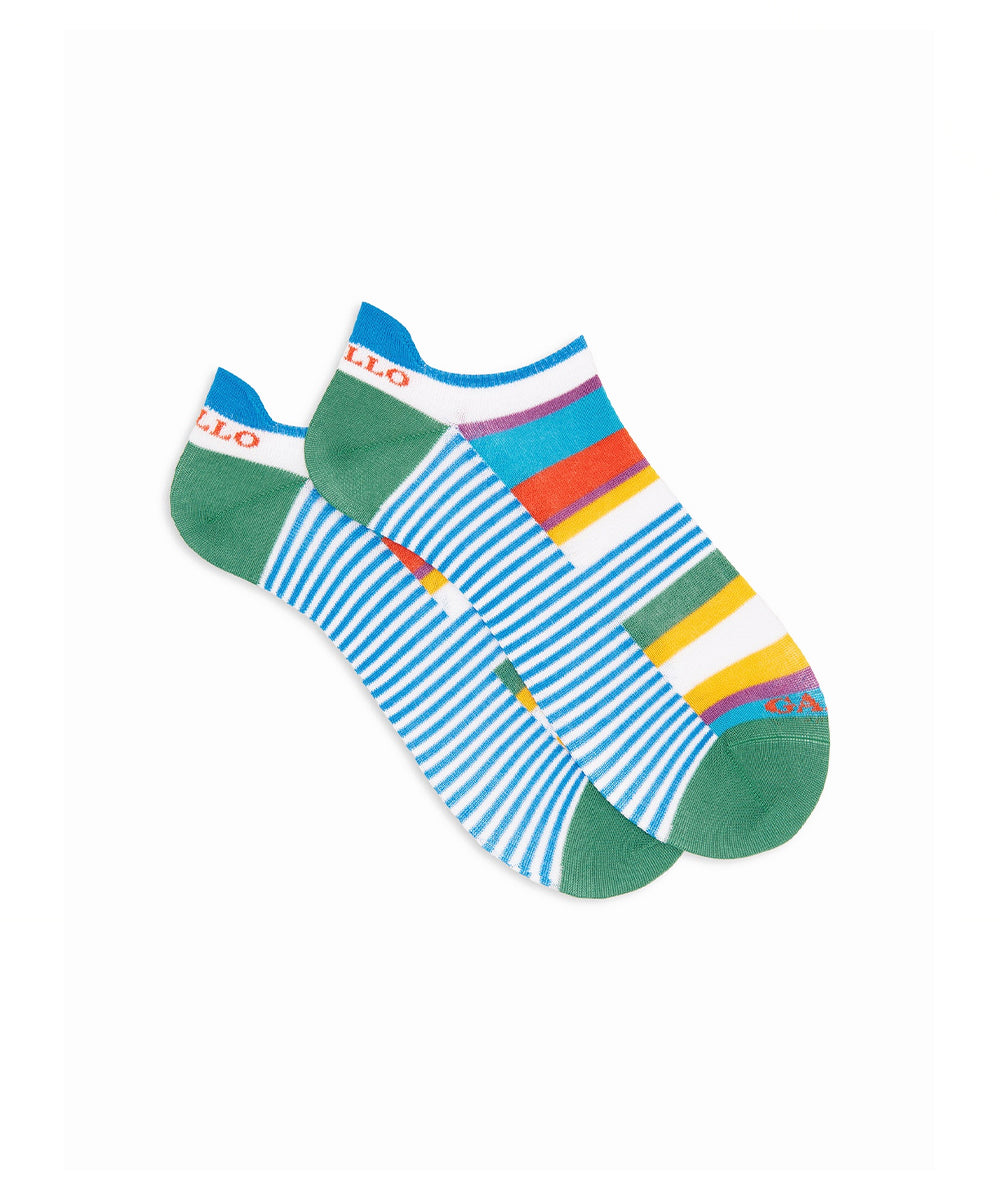 Calze fantasmino sneaker cotone righe GALLO Uomo - Multicolore