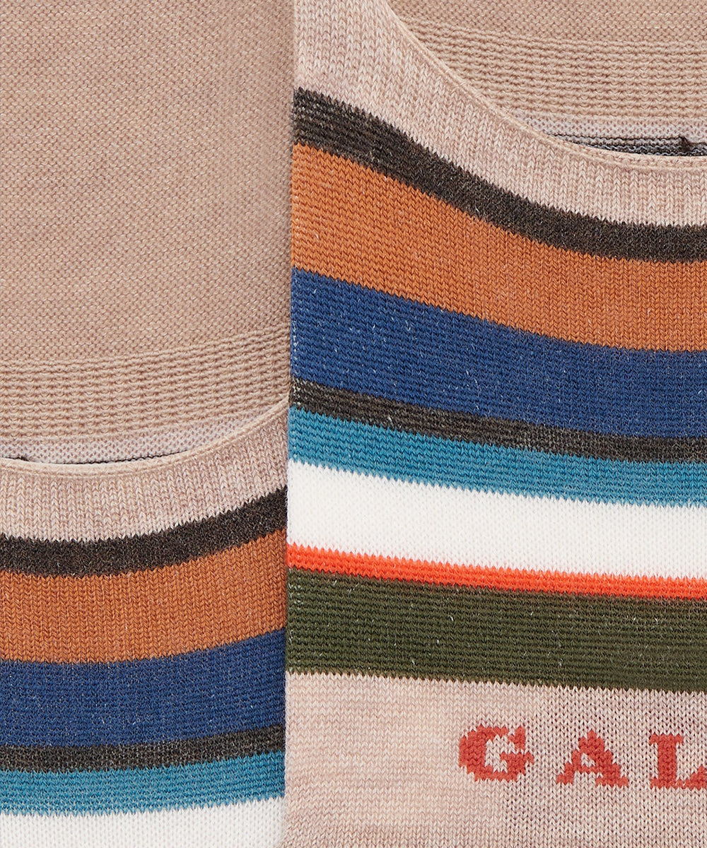 Calze soletta a righe GALLO Unisex - Beige