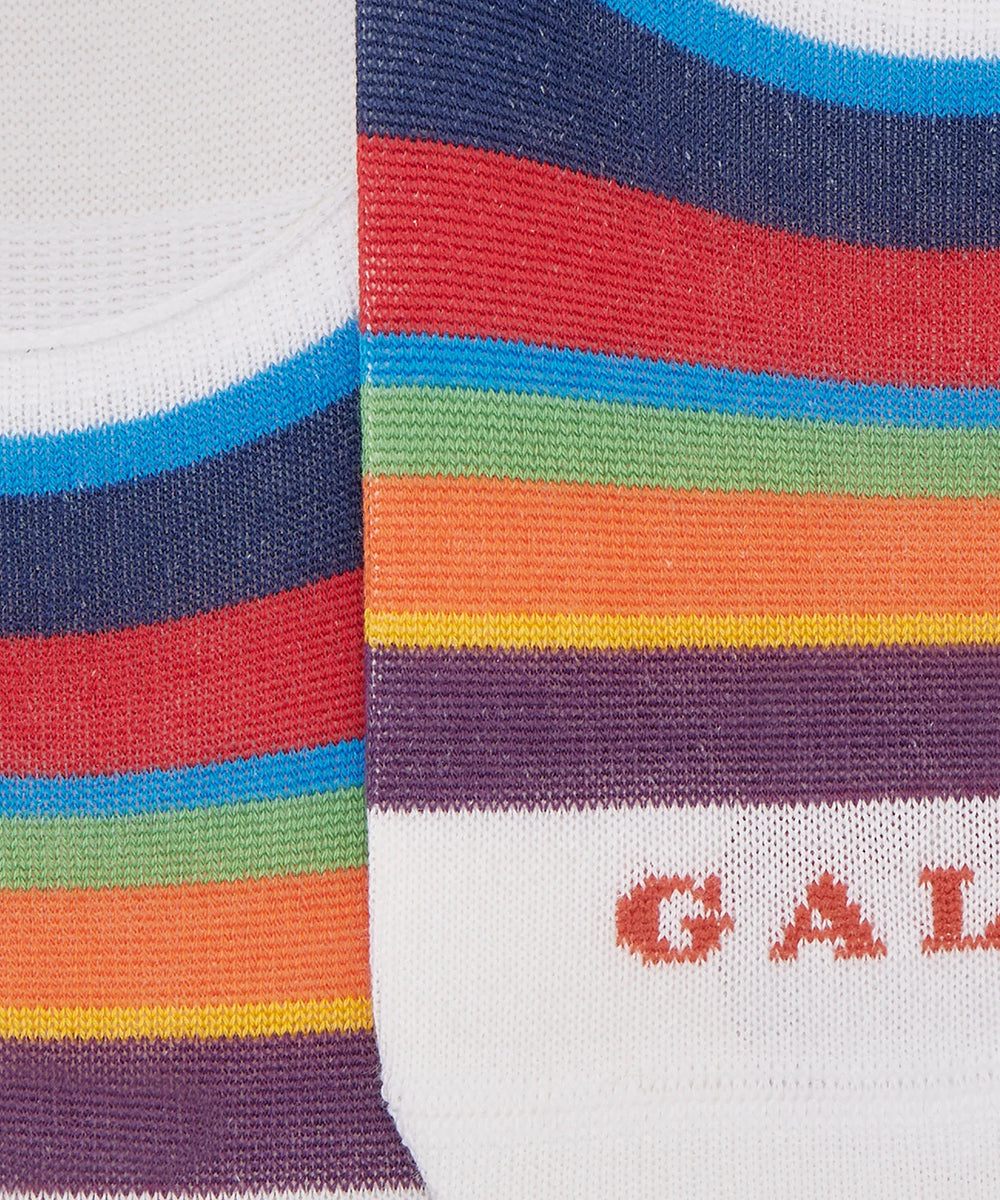 Calze soletta a righe GALLO Unisex - Bianco