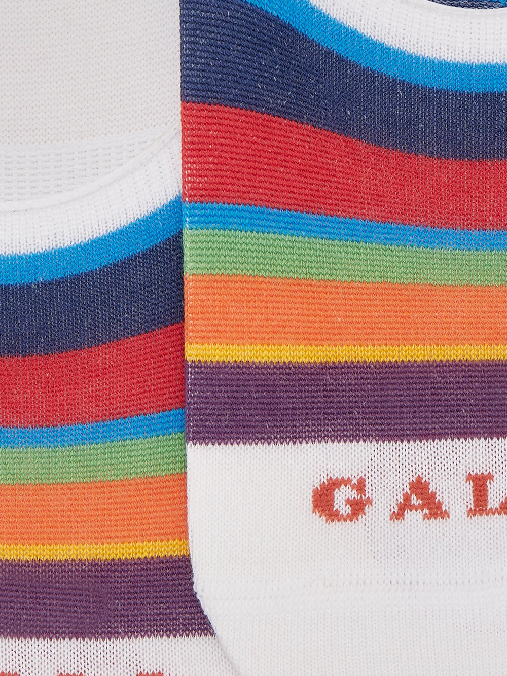 Calze soletta a righe GALLO Unisex - Bianco