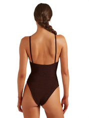 Costume intero Mia Beaded Swim HUNZA G Donna - Marrone