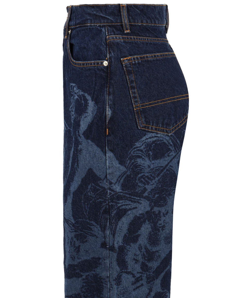 Jeans Battle laser baggy denim IUTER Uomo - Blue