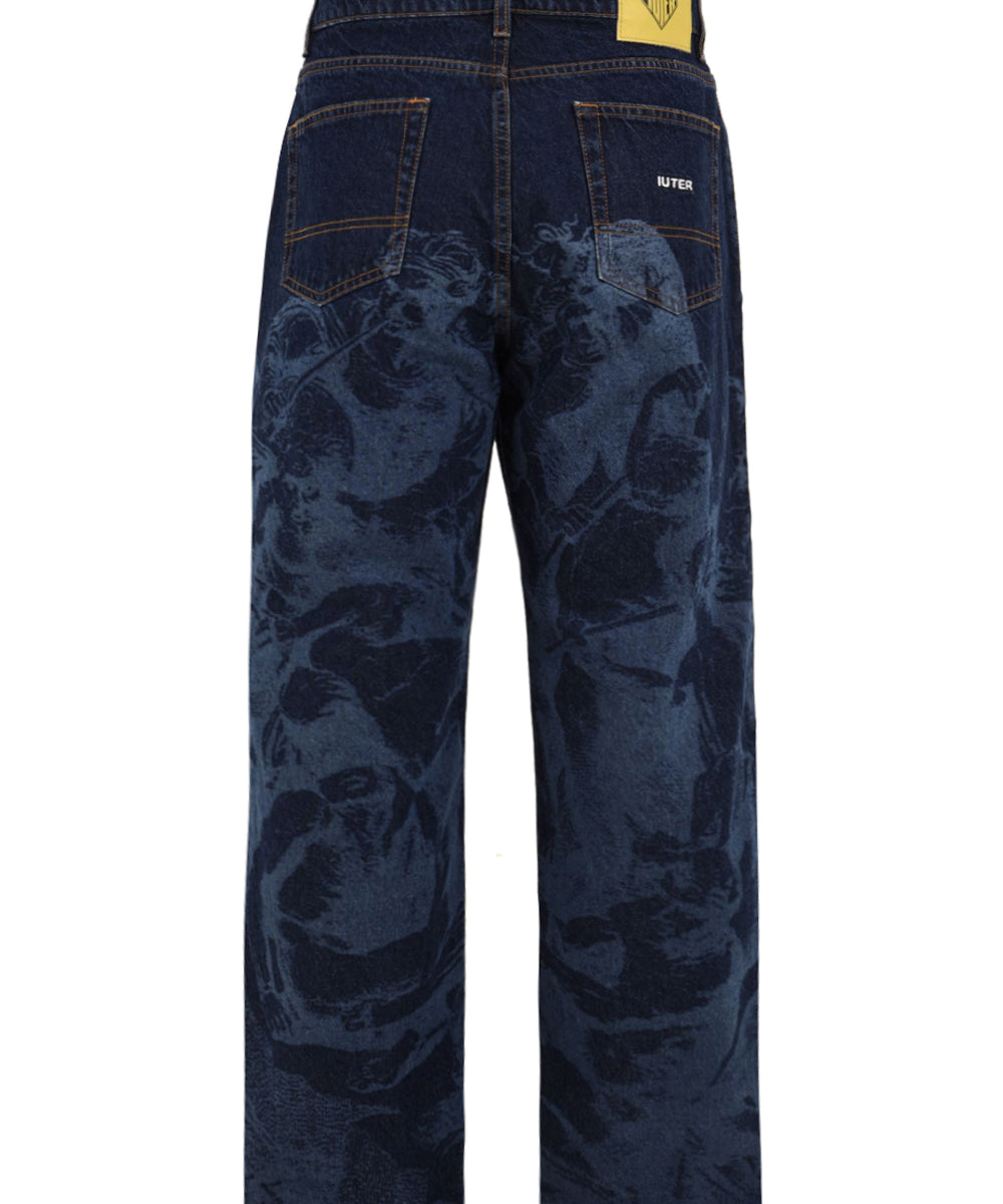 Jeans Battle laser baggy denim IUTER Uomo - Blue
