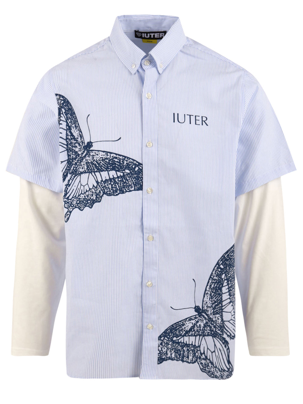 Camicia Butterfly stripes double ls IUTER Uomo - Blue