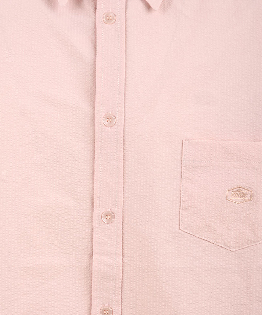 Camicia Relaxed seersucker KAPPY Unisex - Rosa