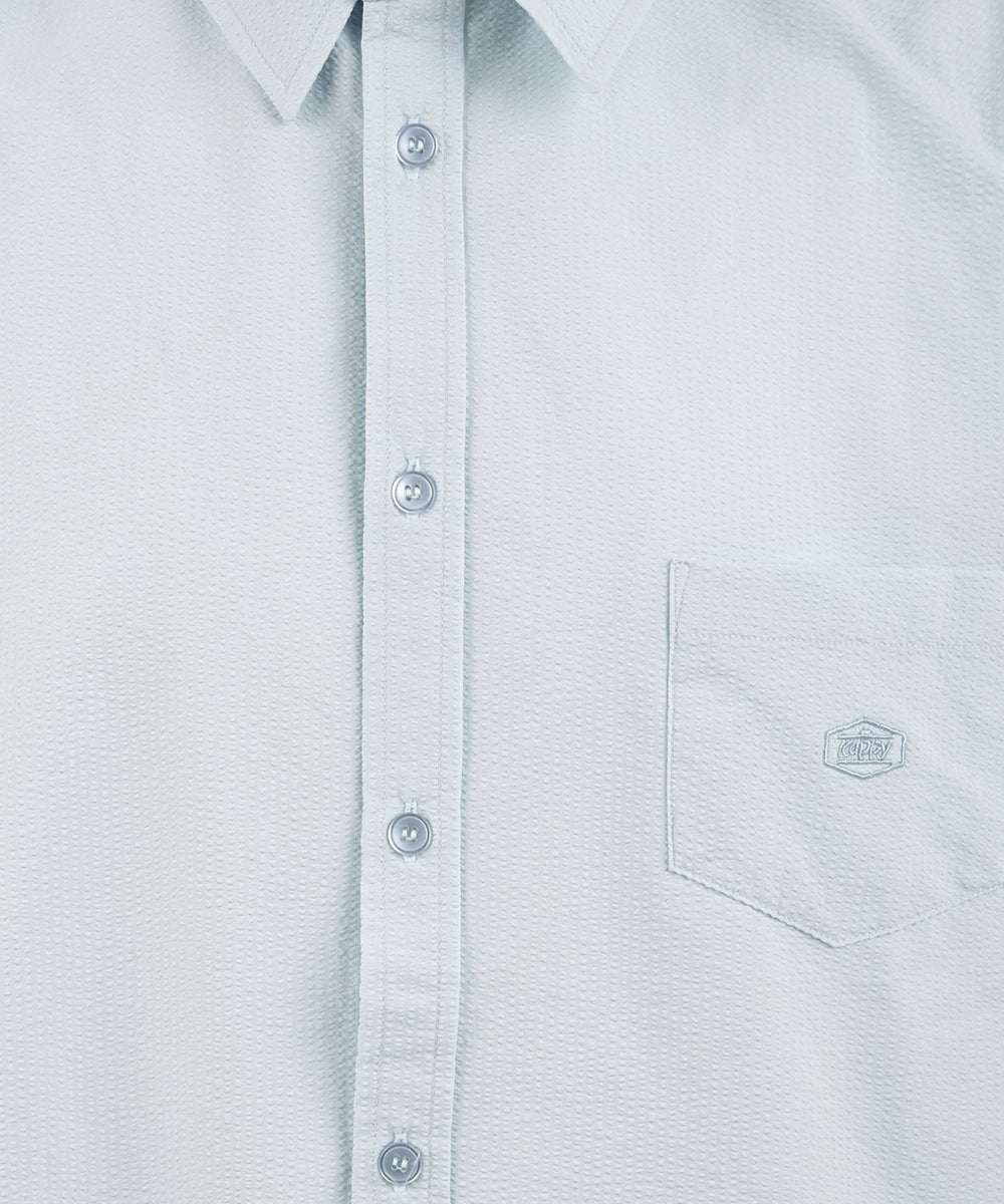 Camicia Relaxed seersucker KAPPY Unisex - Blue