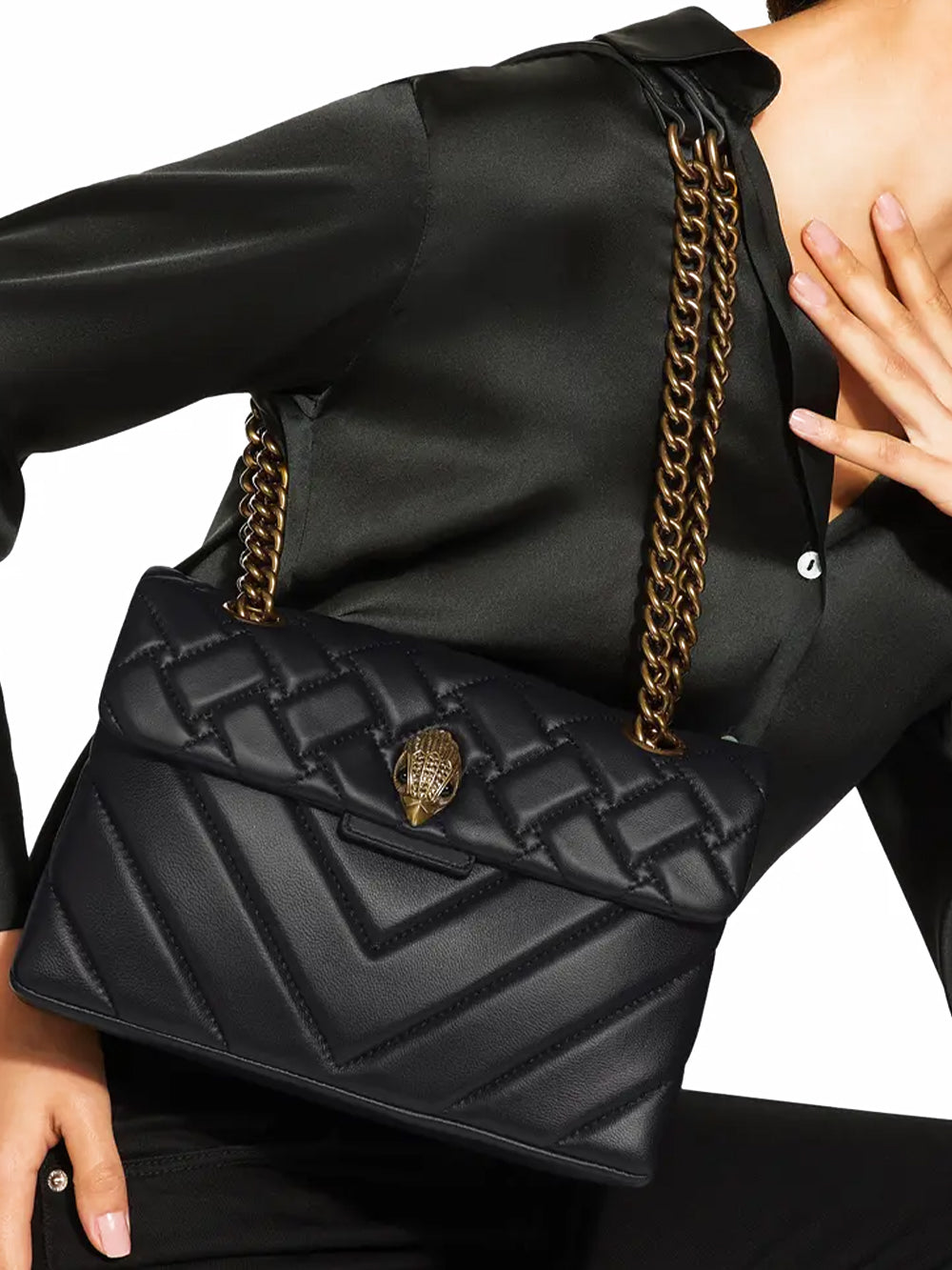 Borsa Leather Kensington X KURT GEIGER Donna - Nero