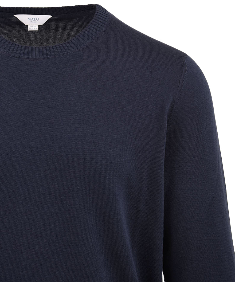 Maglia girocollo manica lunga rasata MALO Uomo - Blue