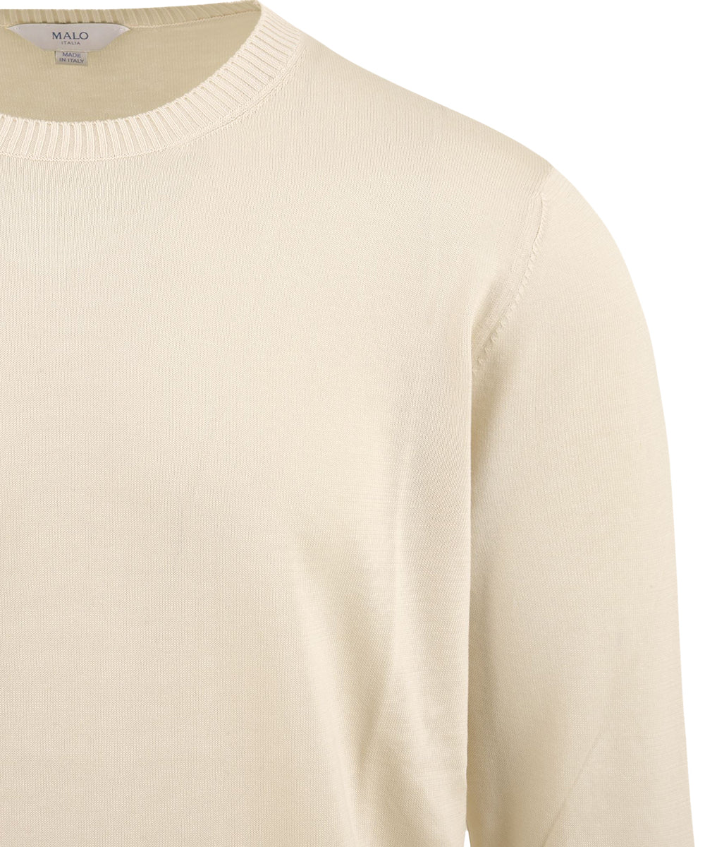 Maglia girocollo manica lunga rasata MALO Uomo - Beige