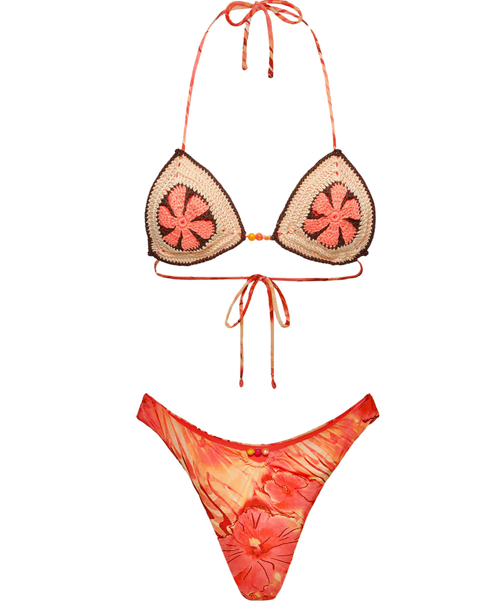 Costume bikini con triangolo e americano fisso ME FUI Donna - Multicolore