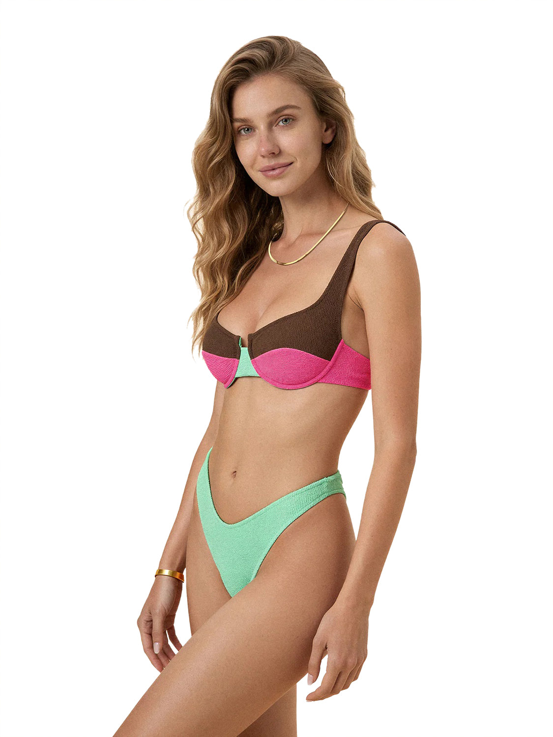 Costume bikini con reggiseno ferretto e americano fisso ME FUI Donna - Fuxia
