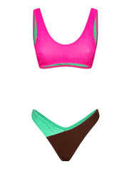 Costume bikini con top fisso e americano fisso ME FUI Donna - Fuxia