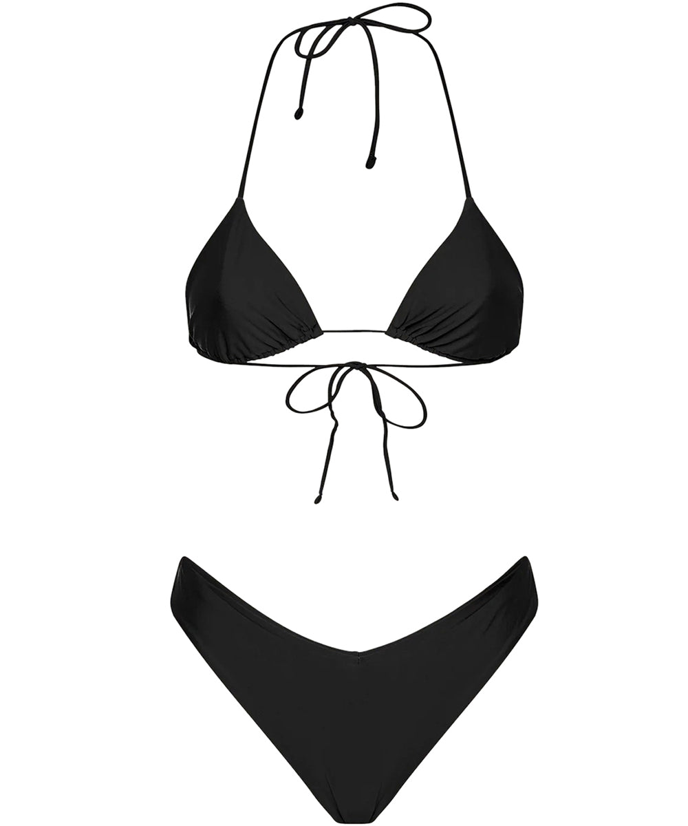 Costume bikini con triangolo e americano fisso ME FUI Donna - Nero