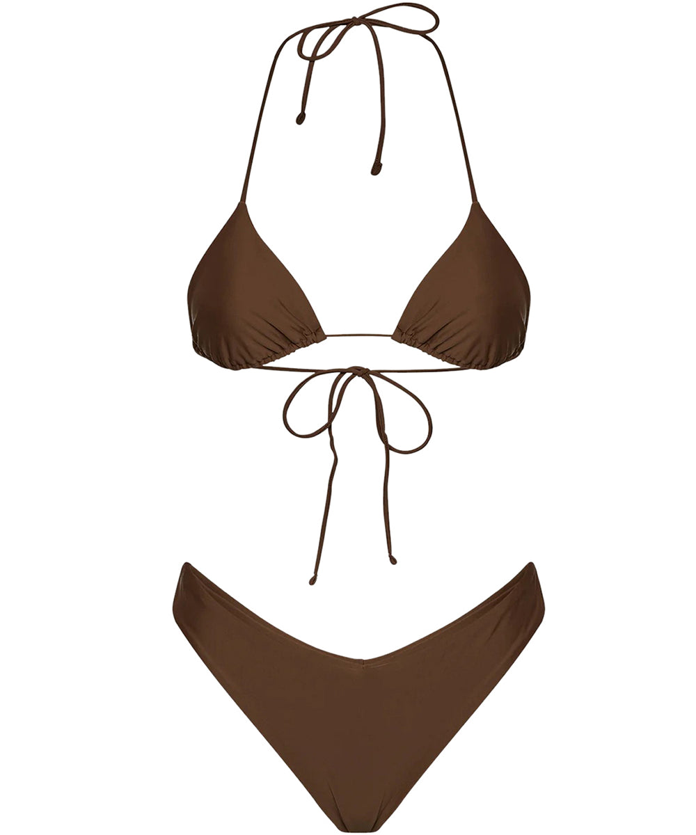 Costume bikini con triangolo e americano fisso ME FUI Donna - Marrone