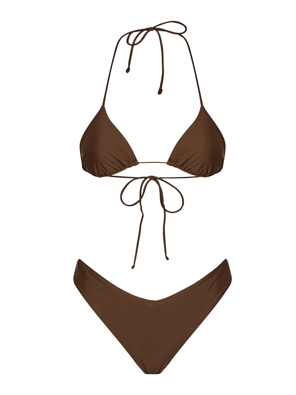 Costume bikini con triangolo e americano fisso ME FUI Donna - Marrone