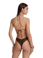 Costume bikini con triangolo e americano fisso ME FUI Donna - Marrone