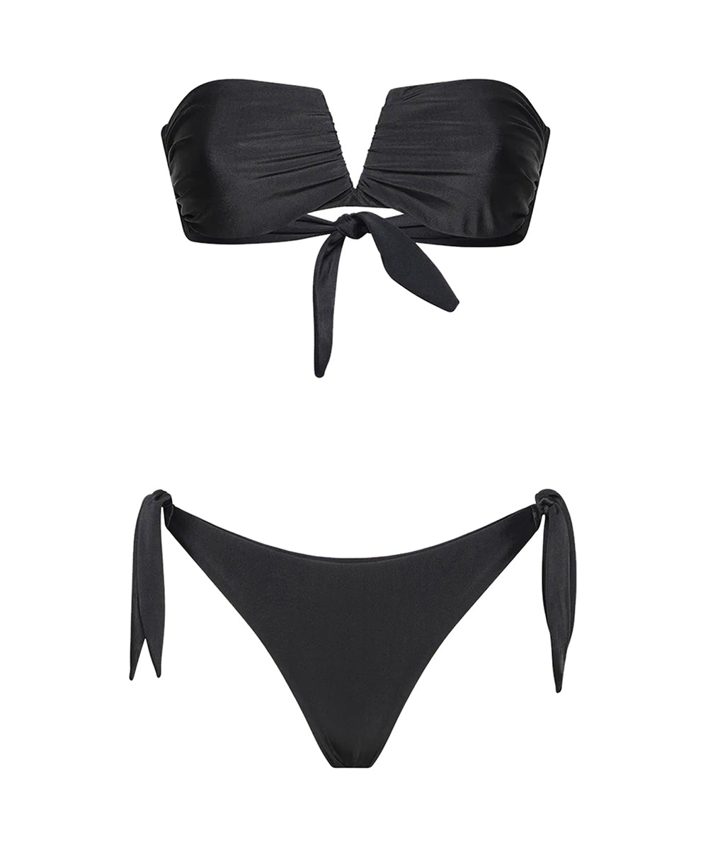 Costume bikini con fascia a V e slip regolabile ME FUI Donna - Nero