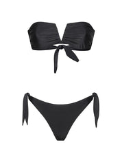 Costume bikini con fascia a V e slip regolabile ME FUI Donna - Nero