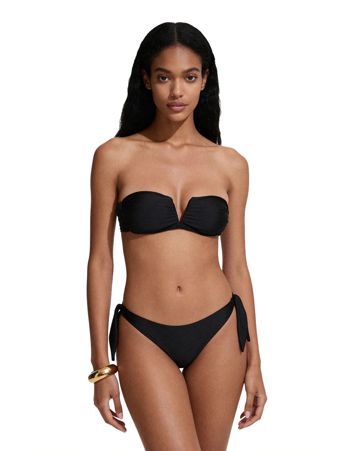 Costume bikini con fascia a V e slip regolabile ME FUI Donna - Nero