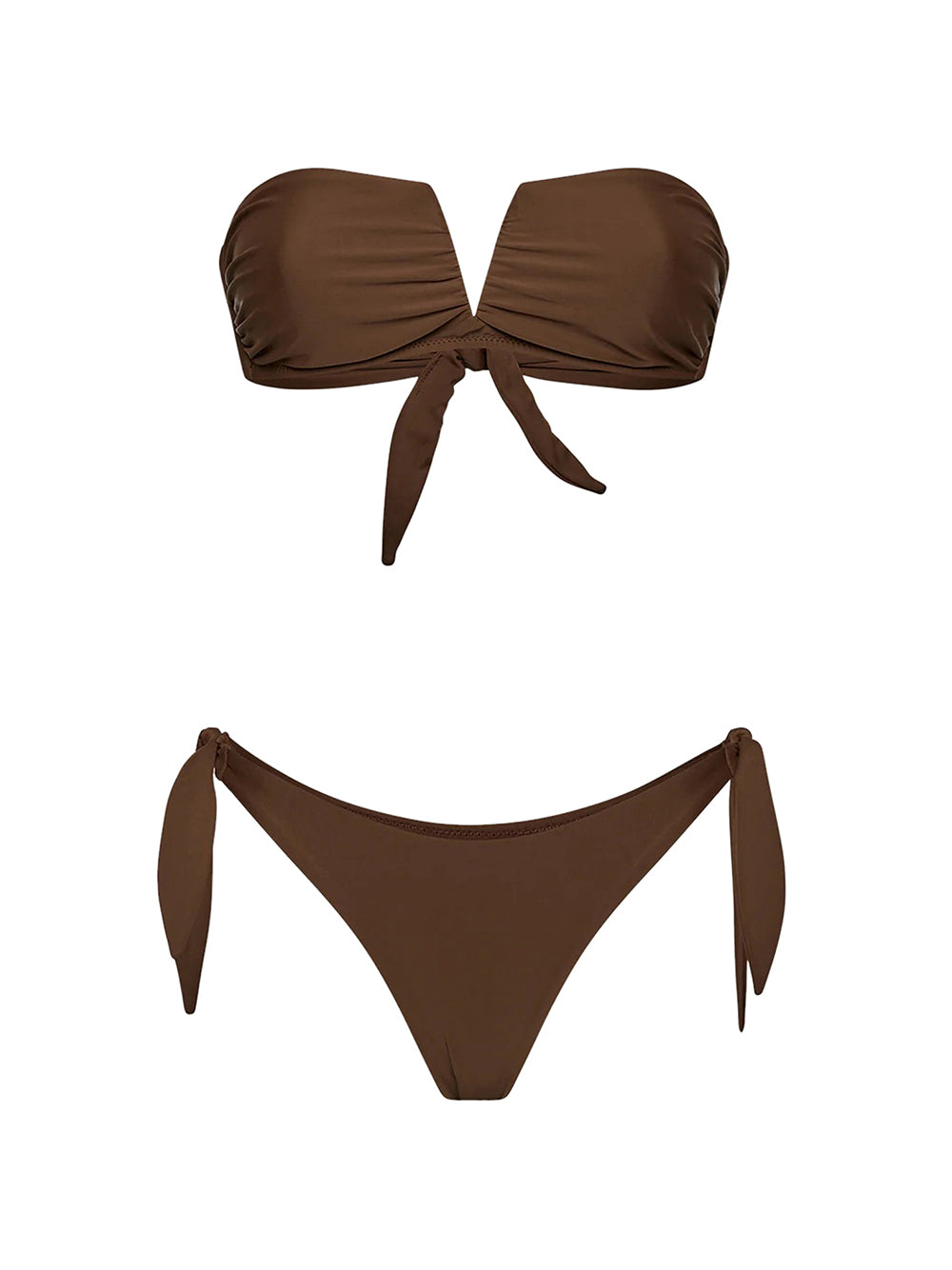 Costume bikini con fascia a V e slip regolabile ME FUI Donna - Marrone
