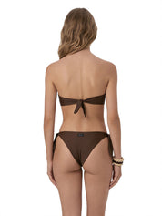 Costume bikini con fascia a V e slip regolabile ME FUI Donna - Marrone