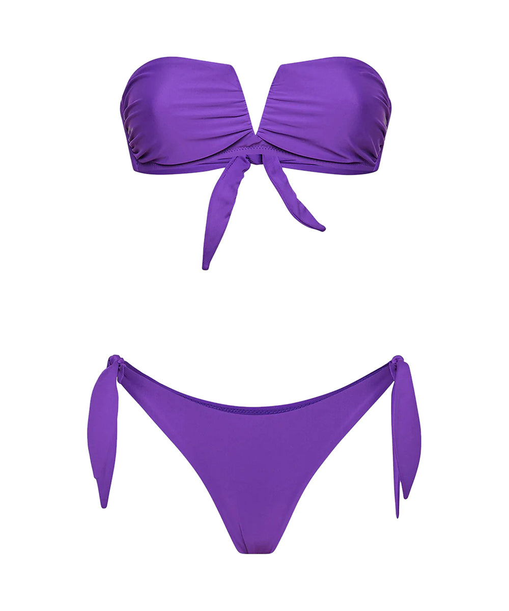 Costume bikini con fascia a V e slip regolabile ME FUI Donna - Viola