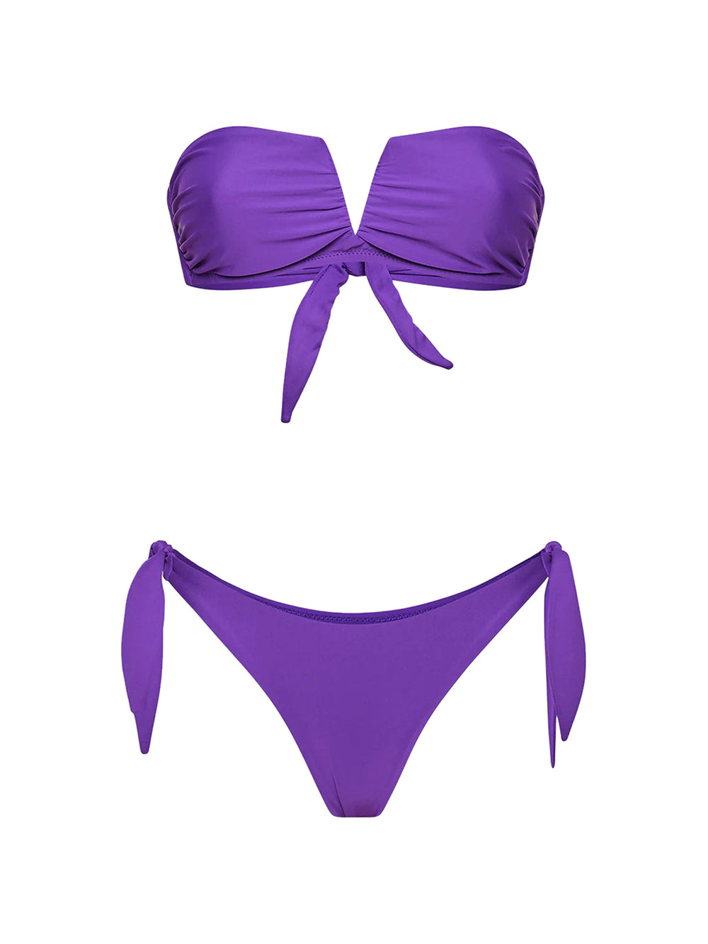Costume bikini con fascia a V e slip regolabile ME FUI Donna - Viola