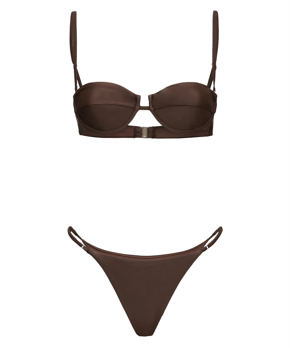 Costume bikini con reggiseno ferretto e slip regolabile ME FUI Donna - Marrone