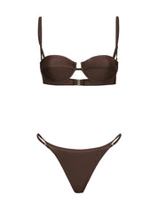 Costume bikini con reggiseno ferretto e slip regolabile ME FUI Donna - Marrone