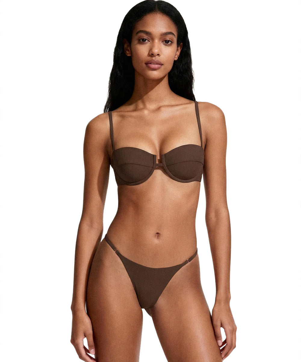 Costume bikini con reggiseno ferretto e slip regolabile ME FUI Donna - Marrone