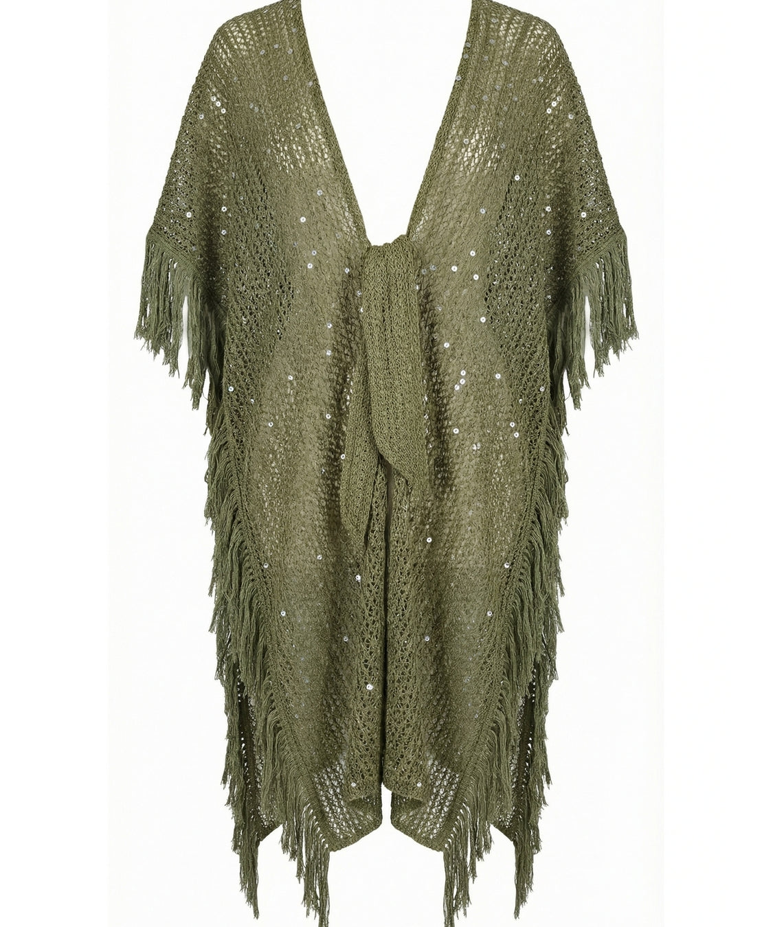Copricostume poncho rete paillettes MISS BIKINI Donna - Verde