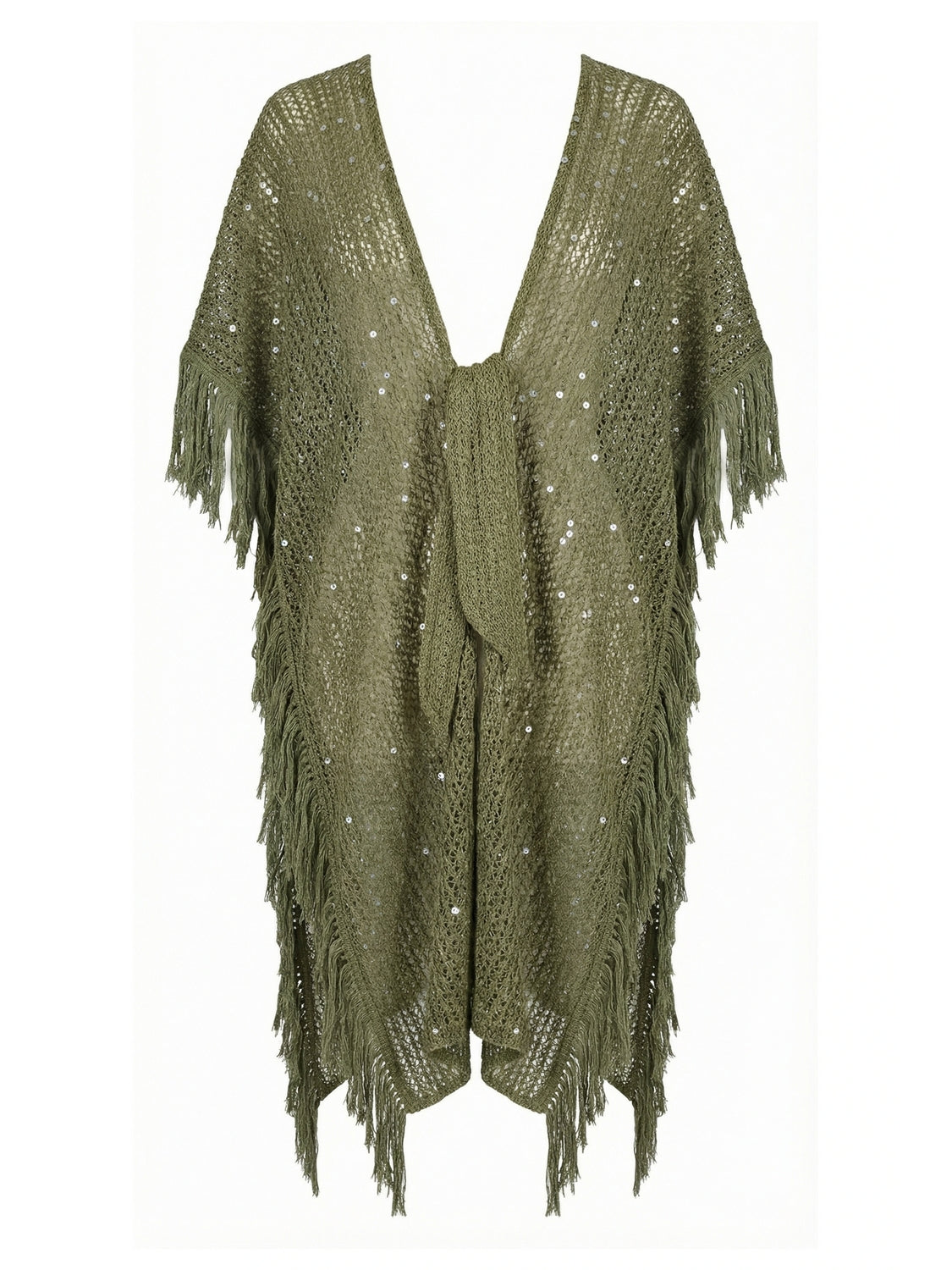 Copricostume poncho rete paillettes MISS BIKINI Donna - Verde